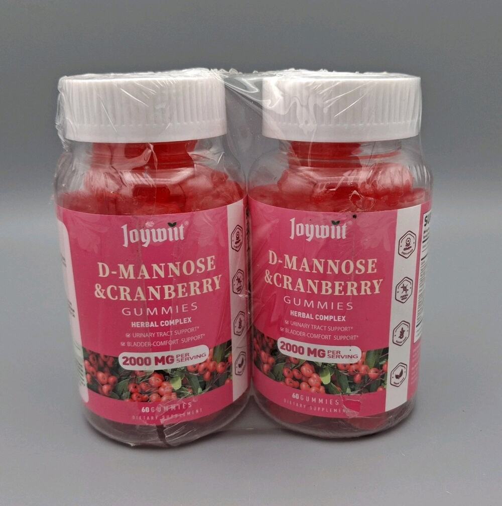 Joywiit D-Mannose & Cranberry Gummies 2000mg - 2 Pack - Urinary Tract Supplement